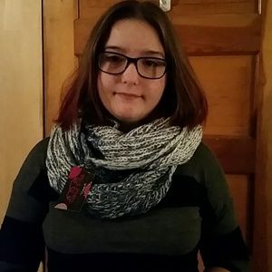 Tickled Pink Acrylic infinity scarf Blue